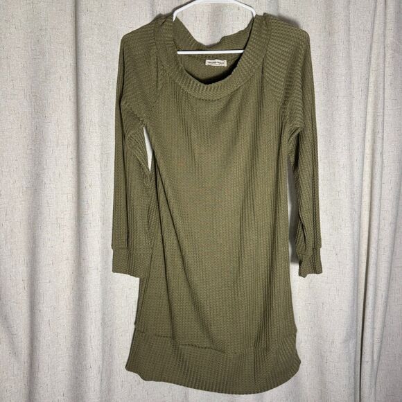 Dresses & Skirts - Anna Kaci Olive Medium Waffle Knit Top Women Casual Textured Cozy